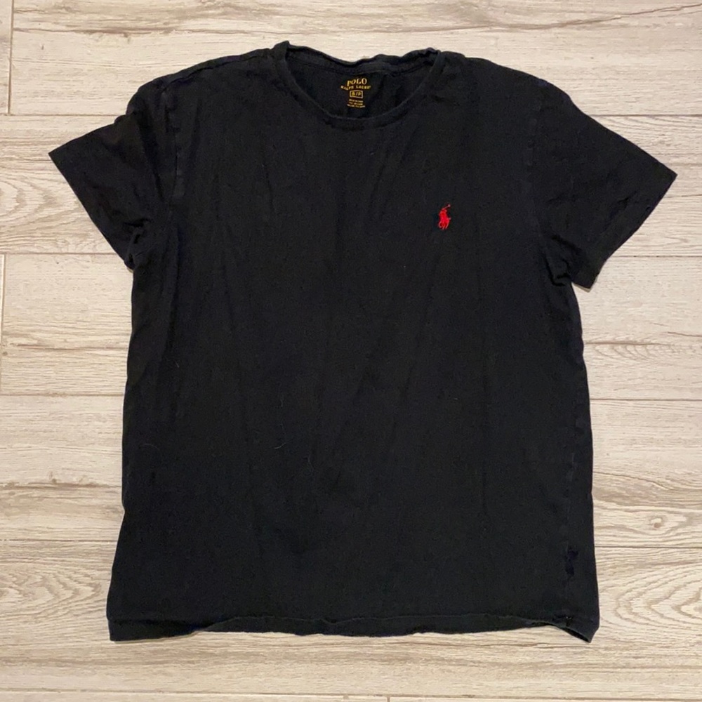 Black polo shirt